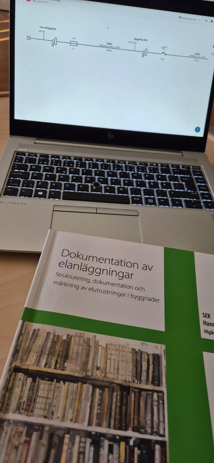 Servicearbete och mätning i en elcentral